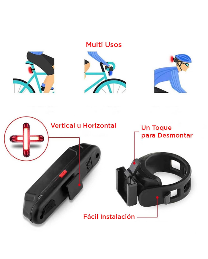 Luz Recargable  Para Bicicleta 5