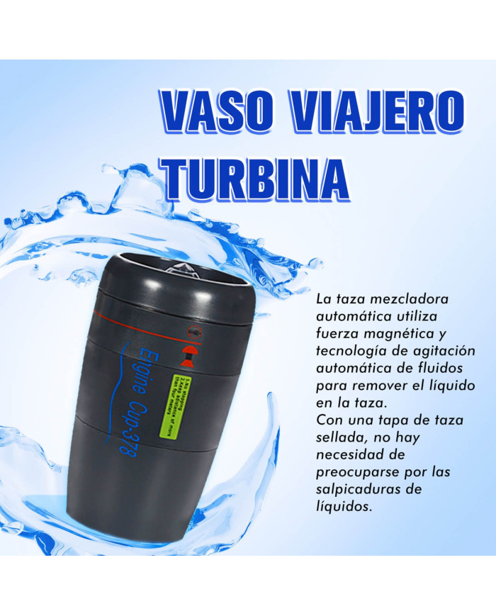 Vaso Viajero Turbina - Mezclador Magnético