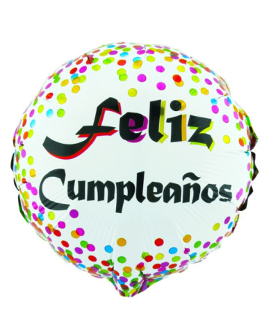 Globo M10" Redondo Feliz Cumpleaños 2