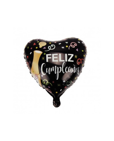 Globo M18" Corazón Feliz Cumpleaños