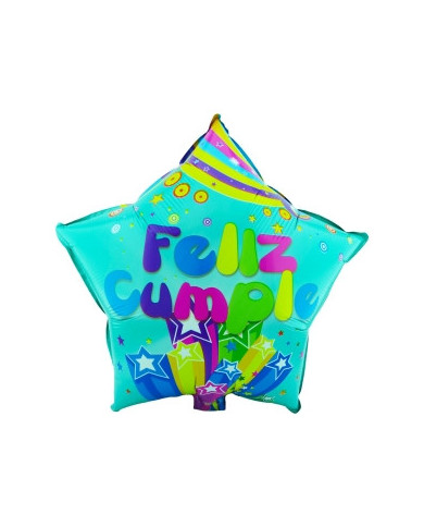 Globo M18" Estrella Feliz Cumpleaños 1