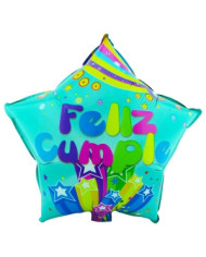 Globo M18" Estrella Feliz Cumpleaños 1