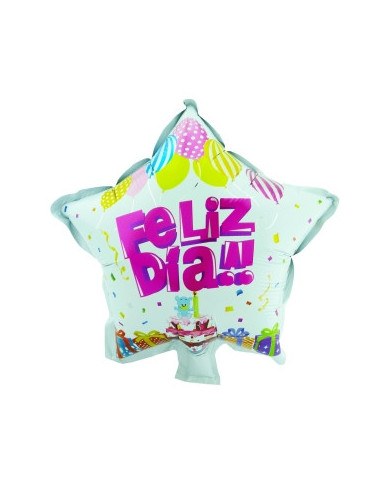 Globo M18" Estrella Feliz Día 1 Globo M18" Estrella Feliz Día 1