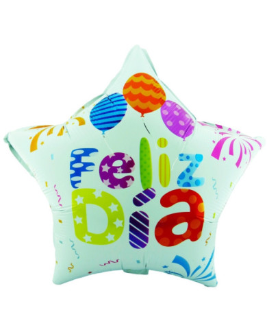 Globo M18" Estrella Feliz Día 2 Globo M18" Estrella Feliz Día 2