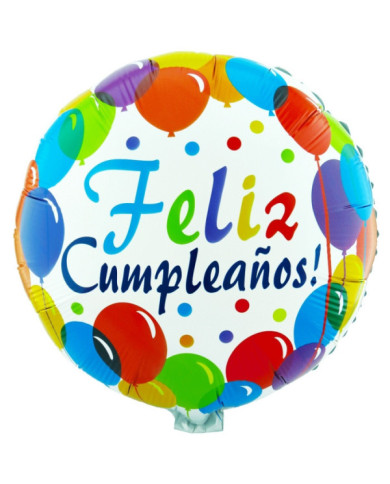 Globo M18" Redondo Feliz Cumpleaños 1 Globo M18" Redondo Feliz Cumpleaños 1