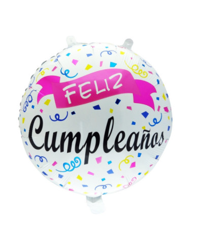 Globo M18" Redondo Feliz Cumpleaños 3 Globo M18" Redondo Feliz Cumpleaños 3