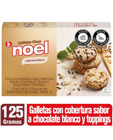 Noel surtidas recubiertas chocolate blanco x 125g