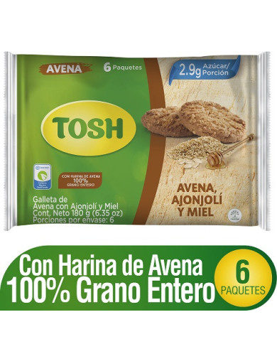 Gta. TOSH Avena MielAjonjoli Bs. x6 180g