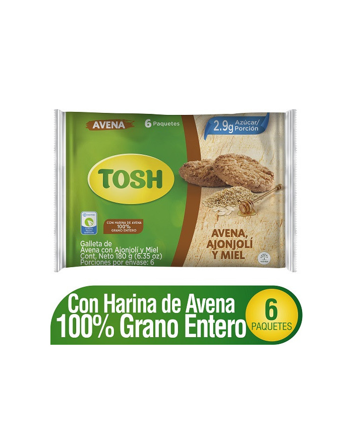 Gta. TOSH Avena MielAjonjoli Bs. x6 180g
