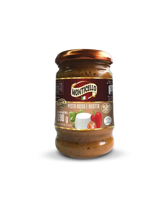 Salsa MONTICELLO Pesto Rosso e Ric x190g