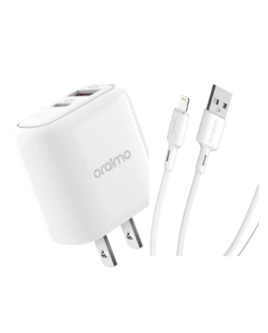 Cargador de Pared Oraimo Blanco Carga rapida Iphone A94D+L53