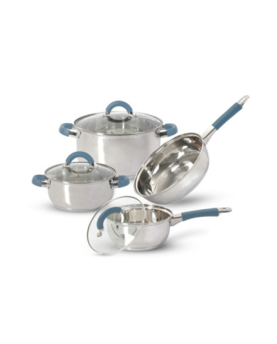 BATERIA 7 PZAS ACERO INOX ACC SILICONA HEBA7SS