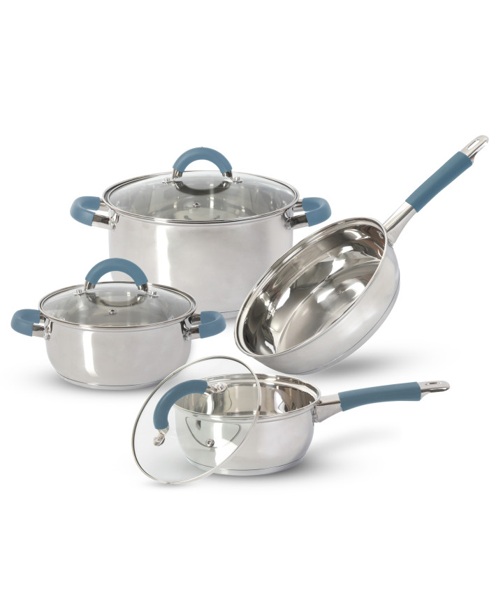 BATERIA 7 PZAS ACERO INOX ACC SILICONA HEBA7SS