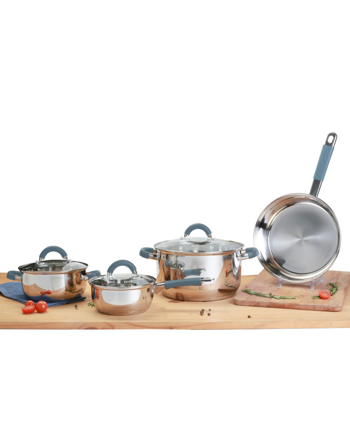 BATERIA 7 PZAS ACERO INOX ACC SILICONA HEBA7SS