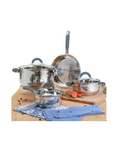 BATERIA 7 PZAS ACERO INOX ACC SILICONA HEBA7SS