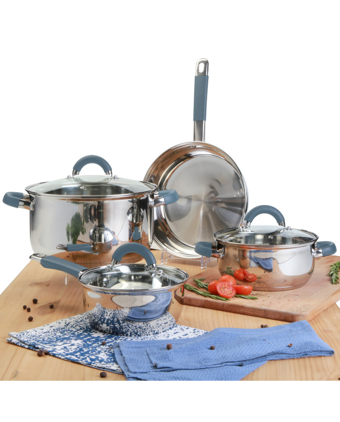 BATERIA 7 PZAS ACERO INOX ACC SILICONA HEBA7SS