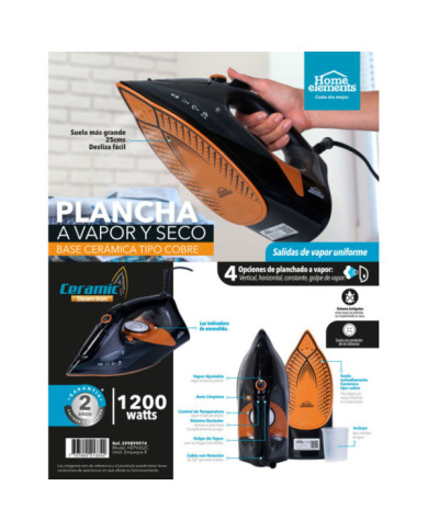 PLANCHA A VAPOR Y SECO STEAM IRON CERAMIC HEPV262C