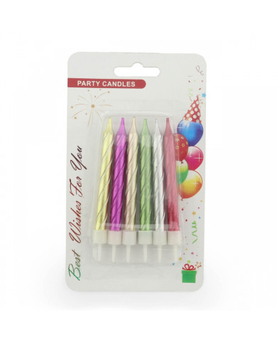 Vela Espiral Corta x6 Surtido