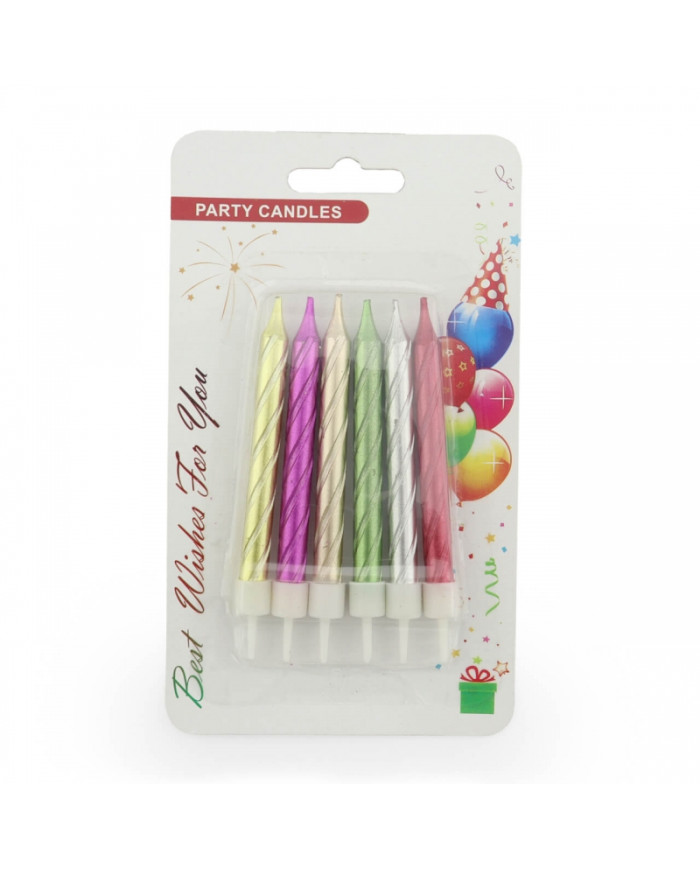 Vela Espiral Corta x6 Surtido