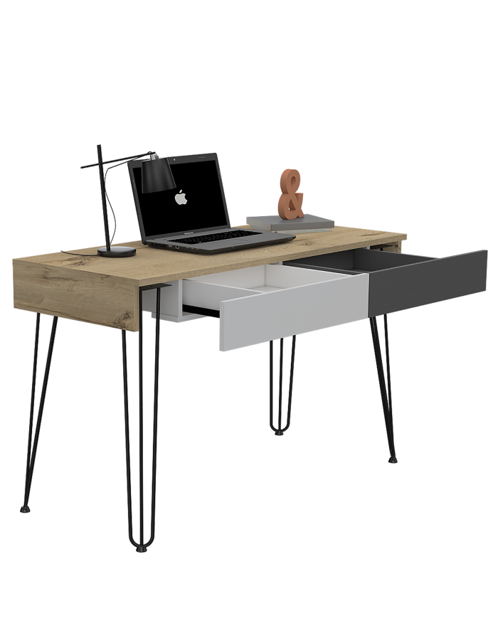 Escritorio Mumbai Blanco Duna Plomo