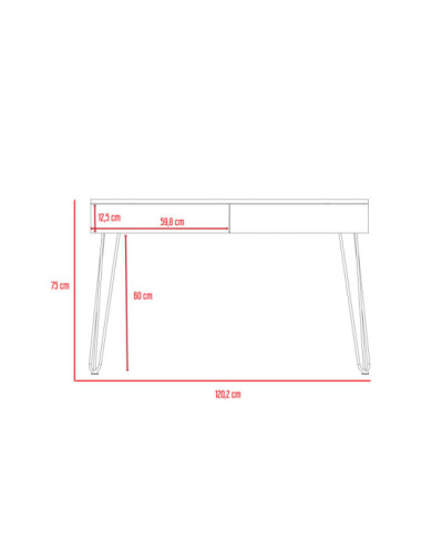 Escritorio Mumbai Blanco Duna Plomo