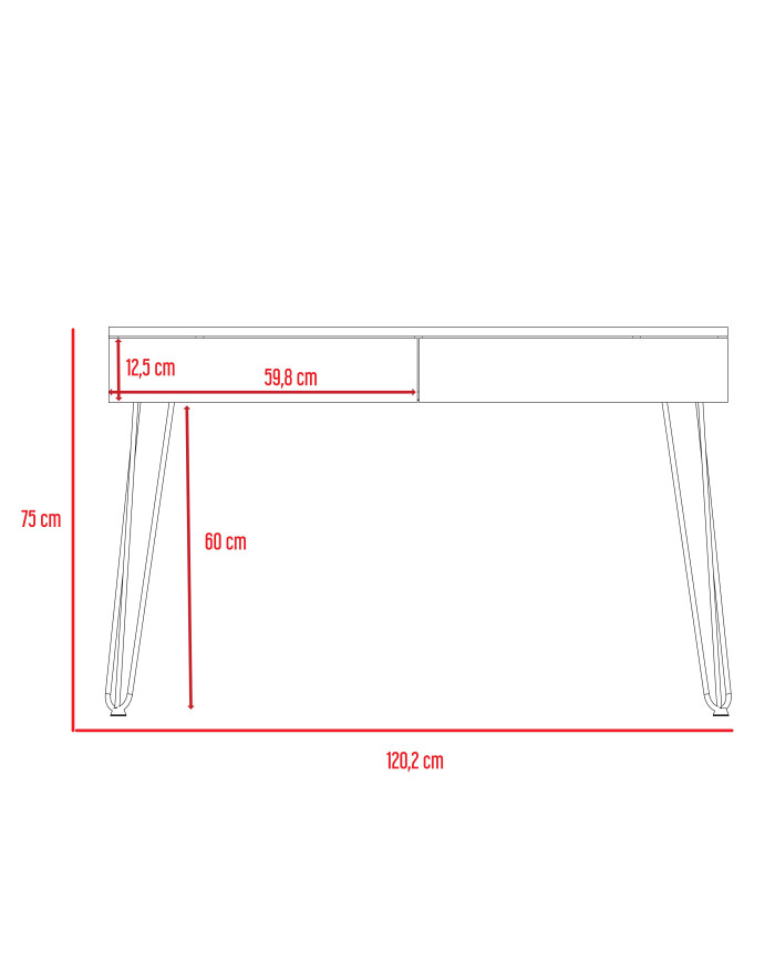 Escritorio Mumbai Blanco Duna Plomo