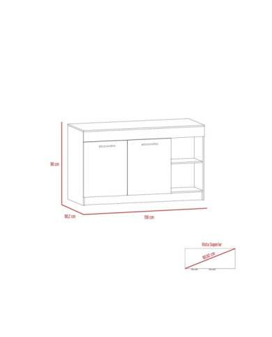 Barra de Cocina Luna RTA Miel + Wengue