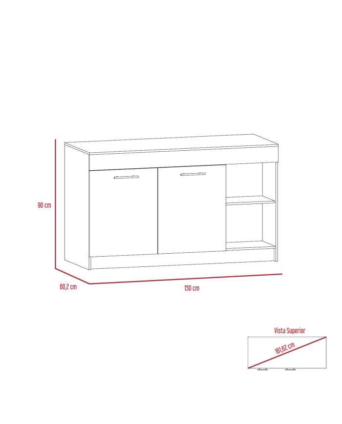Barra de Cocina Luna RTA Miel + Wengue