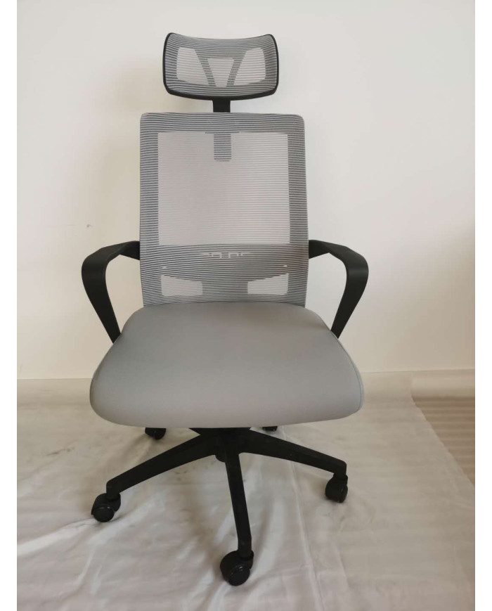 Silla Escritorio Bruno Negro Gris