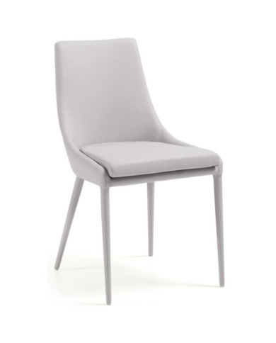 Silla Davi piel sintética beige 49x87 cm