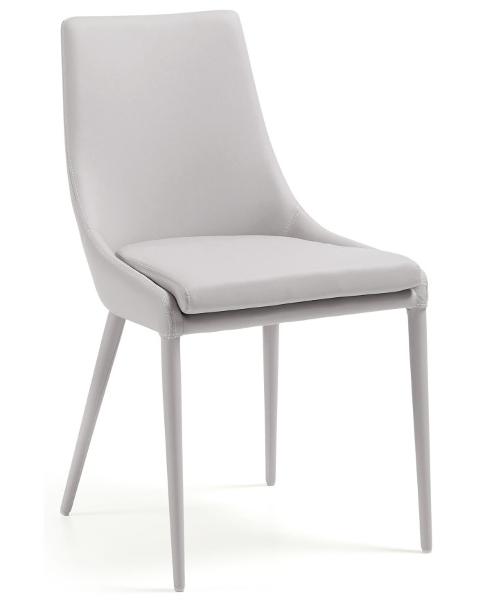 Silla Davi piel sintética beige 49x87 cm