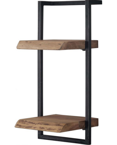 Estante de pared doble Edge 30 x 65 cm, madera