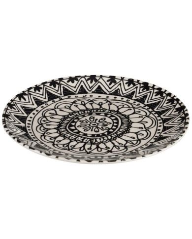 PLATO MONO BOHO CER NEG/BLA S