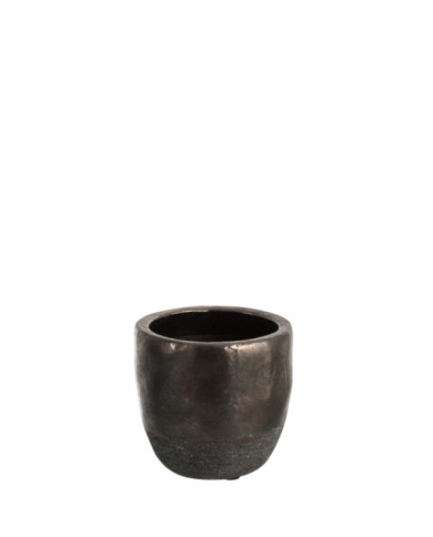 MACETA LOZA MARRON L