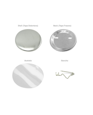 Herraje 3.9 cms para ensamble de Boton